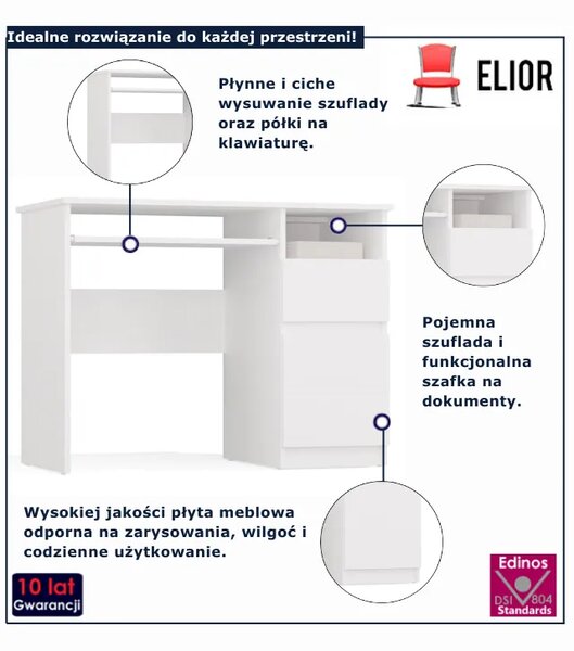 Białe biurko B6-F48