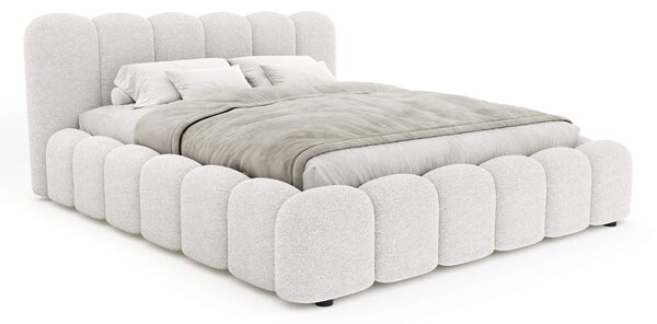 MebleMWM Łóżko tapicerowane z pojemnikiem SFG0183P | 140x200 | Boucle | Biały #2