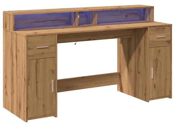 Biurko podświetlane 160 cm dąb artisan D9-A74