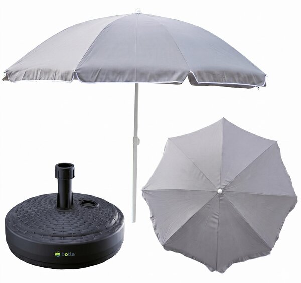Parasol ogrodowy plaowy 240cm duy amany z podstaw stojak okrgy zestaw