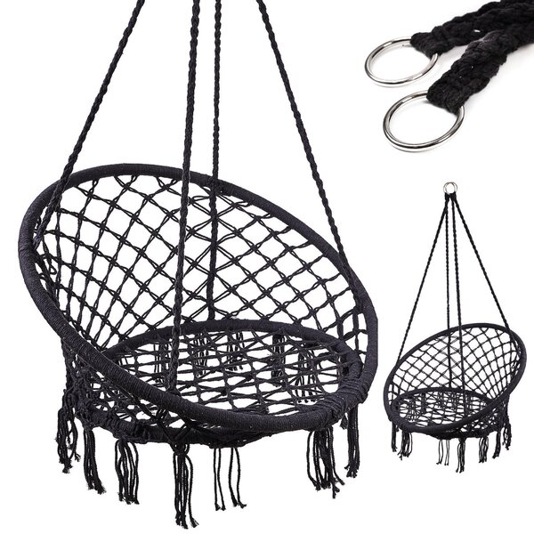 Hutawka LUARO fotel bocianie gniazdo czarne 80cm 150kg
