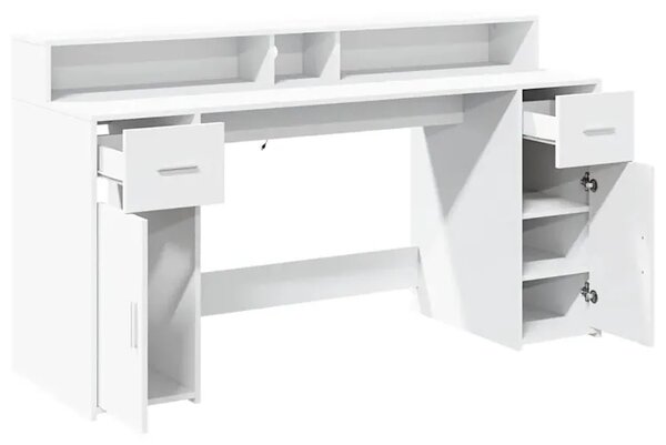 Białe biurko podświetlane 160 cm N1-C06