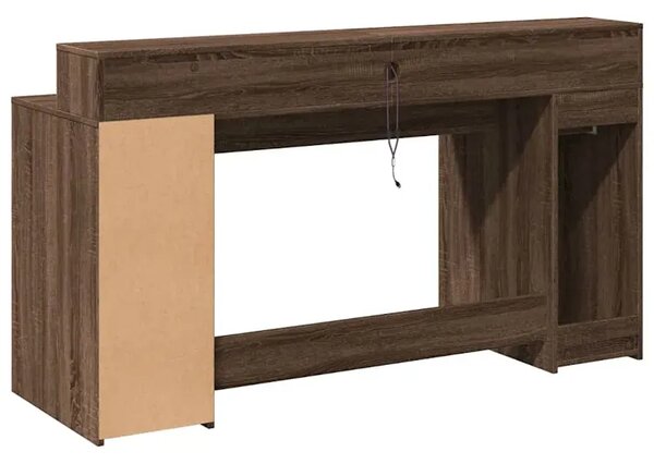 Biurko podświetlane 160 cm brązowy dąb H1-T58