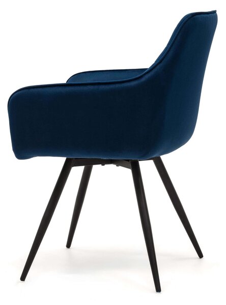 MebleMWM Krzesło obrotowe DC-0084-6 | welur | Granatowy | OUTLET