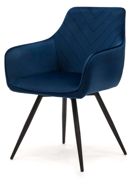 MebleMWM Krzesło obrotowe DC-0084-6 | welur | Granatowy | OUTLET