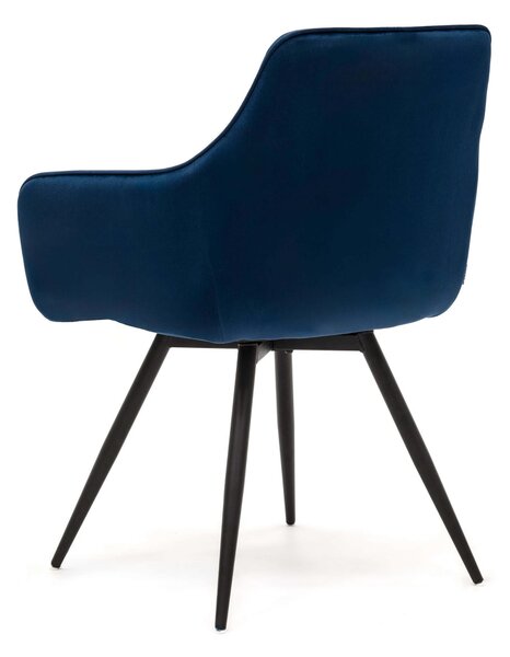 MebleMWM Krzesło obrotowe DC-0084-6 | welur | Granatowy | OUTLET