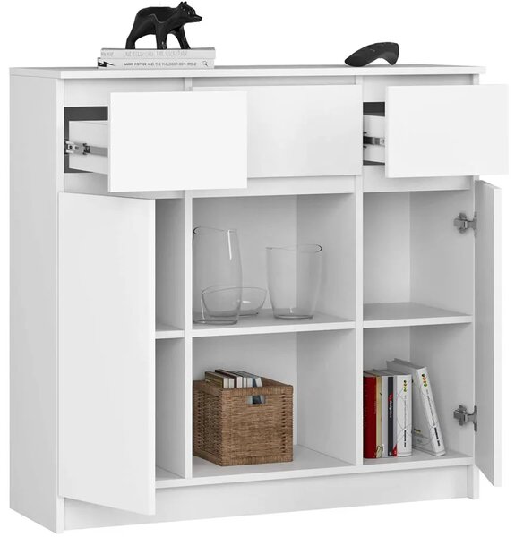 Biała minimalistyczna komoda do salonu N4-G26