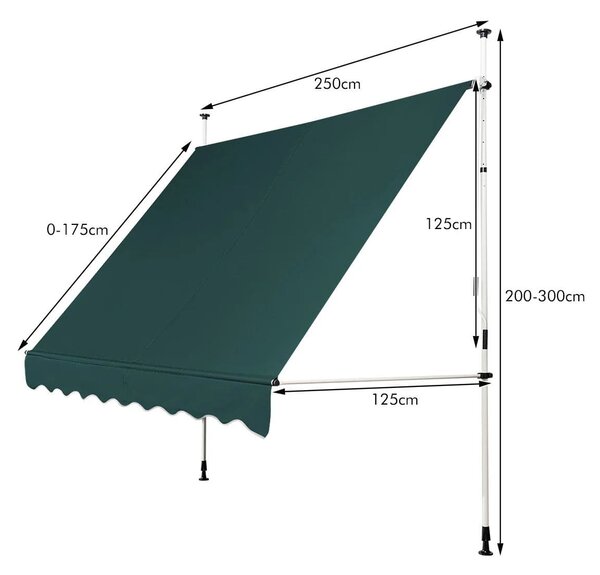 Markiza balkonowa rozporowa 250 cm