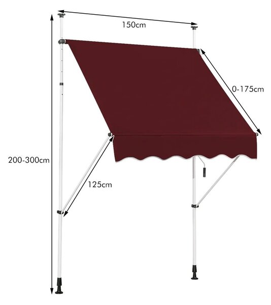 Markiza balkonowa rozporowa 150 cm