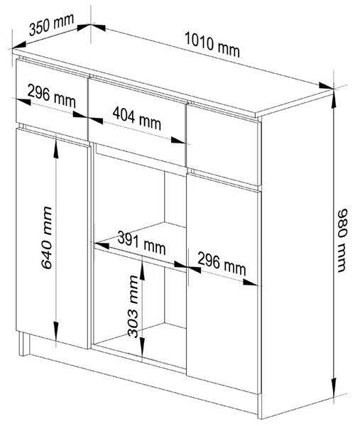 Komoda minimalistyczna do salonu dąb artisan M6-R01