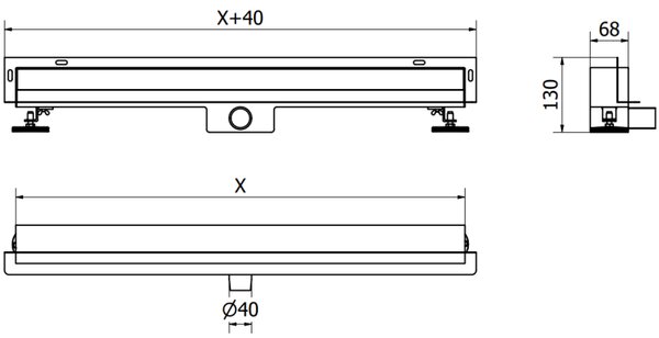 Mexen Flat Wall odpływ liniowy ścienny 2w1 50 cm, różowe złoto - 1630050