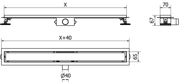 Mexen Flat M13 odpływ liniowy 2w1 50 cm, gun gray szczotkowany - 1E10050-15