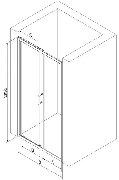 Mexen Apia drzwi prysznicowe rozsuwane 110 cm, transparent, złote - 845-110-000-50-00