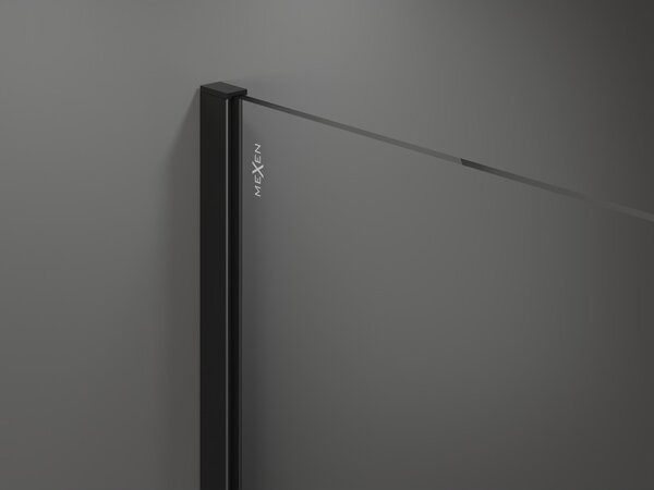 Mexen Kioto ścianka prysznicowa Walk-in 80 x 200 cm, czarna ramka 8 mm, czarna - 800-080-101-70-70