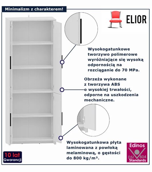 Biały duży regał zamykany - S3-E35