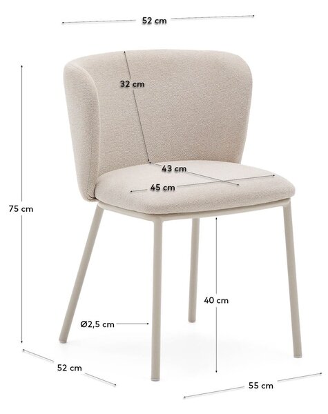 Beżowy tapicerowany fotel jadalniany Ciselia – Kave Home