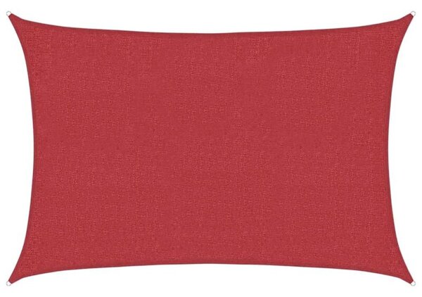 Żagiel przeciwsłoneczny, 160 g/m², czerwony, 3x4,5 m, hdpe