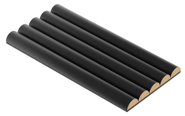 Czarny ryflowany panel ścienny R1-L08