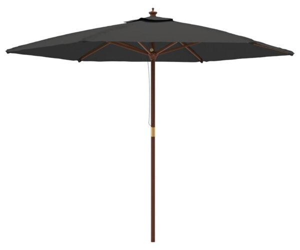 Parasol ogrodowy na drewnianym słupku, antracytowy, 299x240 cm