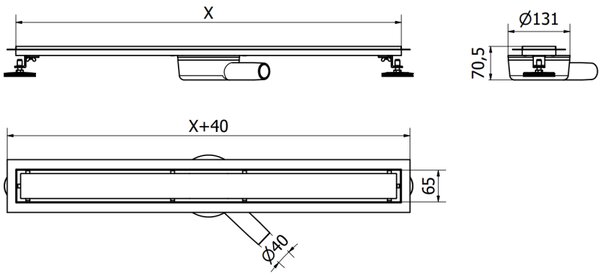 Mexen Flat 360° M15 odpływ liniowy obrotowy 50 cm, gun gray szczotkowany - 1E24050-40