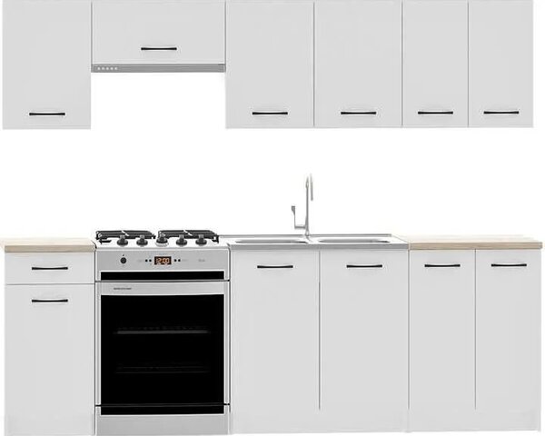 Biały komplet mebli kuchennych 240 cm T7-G68