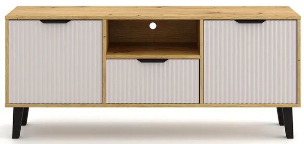 Szafka RTV na nóżkach dąb artisan + kaszmir D8-E04