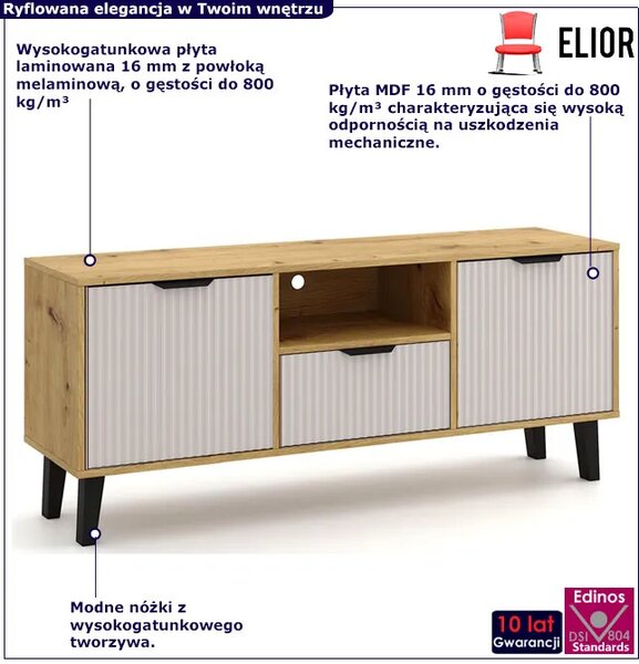 Szafka RTV na nóżkach dąb artisan + kaszmir D8-E04