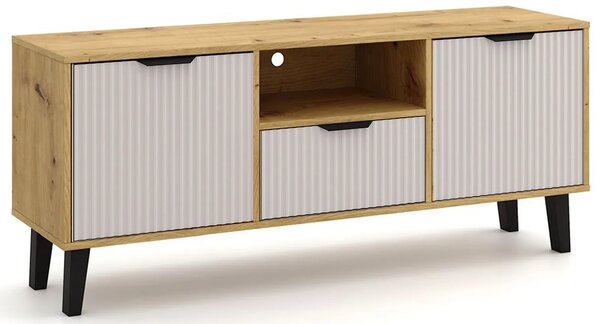 Szafka RTV na nóżkach dąb artisan + kaszmir D8-E04