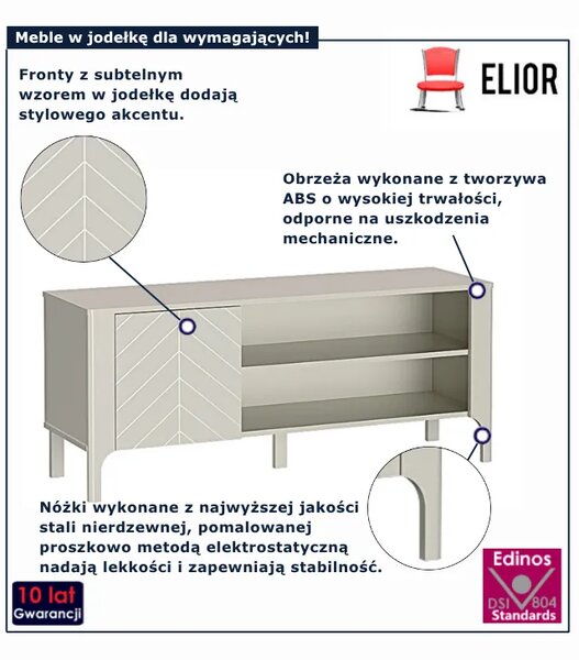 Nowoczesna szafka RTV na nóżkach kaszmir A4-E19