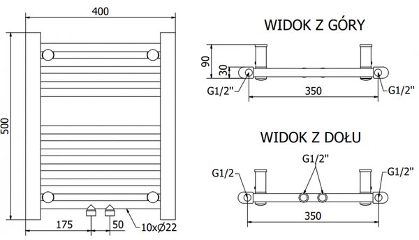 Mexen Mars grzejnik elektryczny 500 x 400 mm, 300 W, biały - W110-0500-400-2300-20