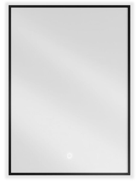 Mexen Erma lustro łazienkowe podświetlane 50 x 70 cm, LED 6000K, antypara, rama czarna - 9814-050-070-611-70