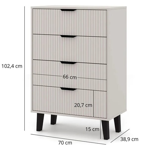 Komoda kaszmirowa z 4 szufladami K7-R33
