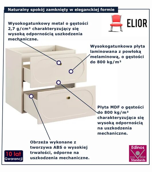 Kaszmirowa szafka pod umywalkę z szufladami M4-H50