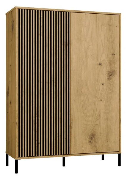 Nowoczesna komoda z lamelami na nóżkach dąb artisan T3-A09