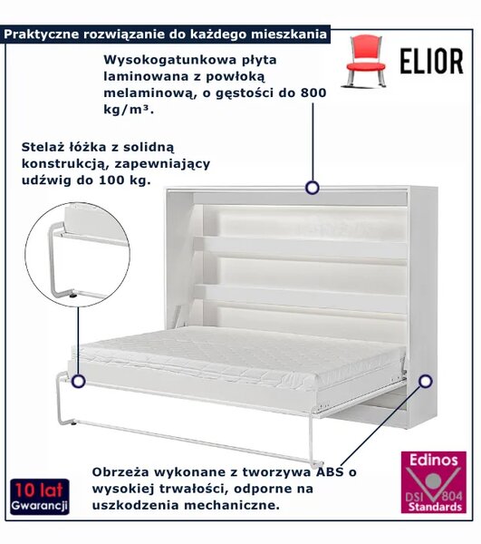 Tapczan rozkładany biały + czarny 140x200 G3-W81