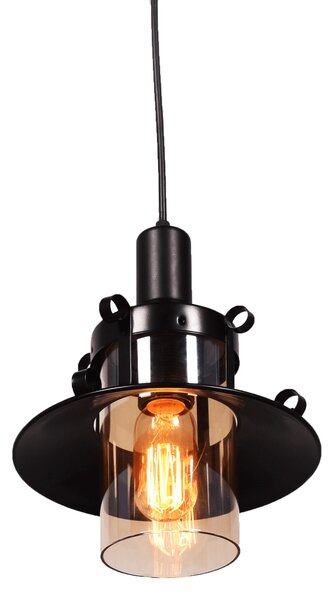 LAMPA WISZĄCA INDUSTRIALNA LOFT CZARNA CAPRI W1