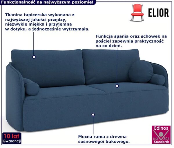 Zielona welurowa sofa z funkcją spania W6-Z15