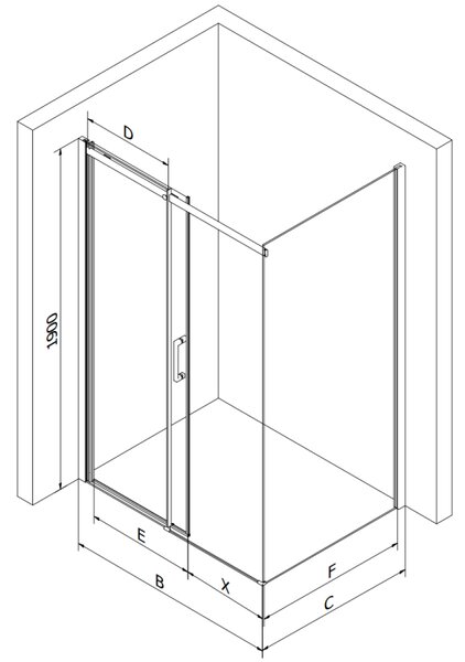 Mexen Omega kabina prysznicowa rozsuwana 100 x 80 cm, transparent, czarna + brodzik Flat, czarny - 825-100-080-70-00-4070B