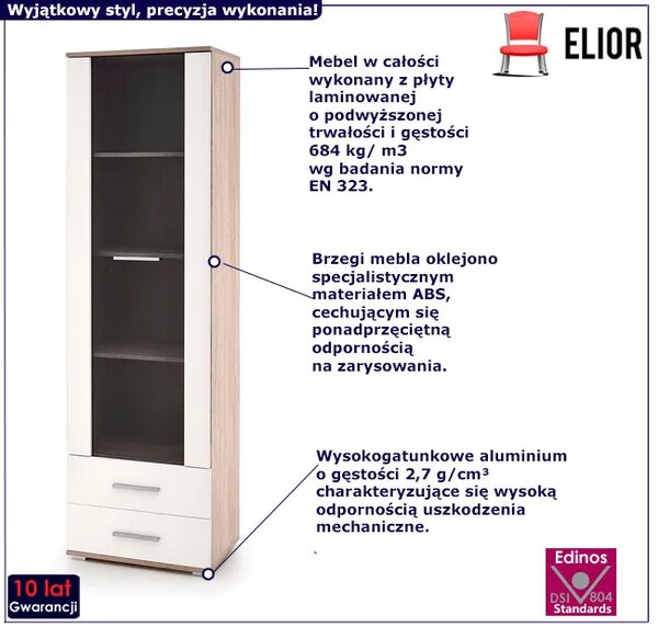 Witryna biała + dąb sonomaS9-F29