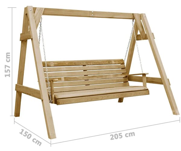 Huśtawka Ogrodowa Naturalne Drewno Z6-E68