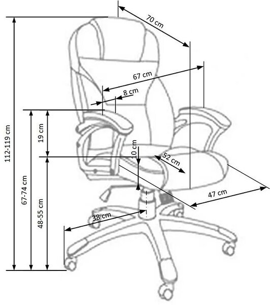 Biurowy Fotel Obrotowy Ciemny Popiel K3-T48
