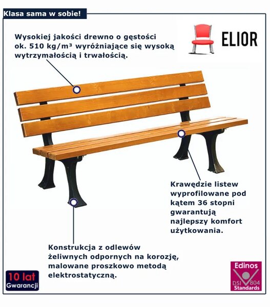 Ławka ogrodowa 150 cm H9-H85