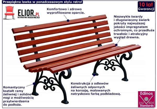 Romantyczna ławka parkowa 150 cm F1-C92