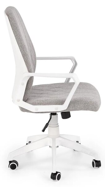 Minimalistyczny fotel biurowy materiałowy - popielaty + biały T3-H59