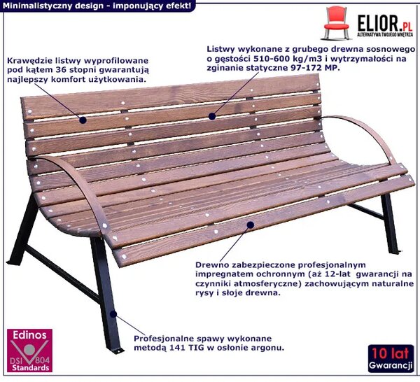 Retro Ławka Do Ogrodu 200 Cm B1-E31