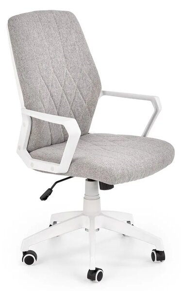 Minimalistyczny fotel biurowy materiałowy - popielaty + biały T3-H59