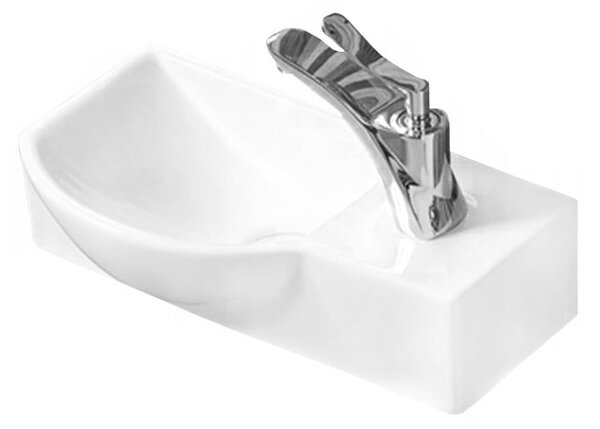 Mexen Hugo umywalka nablatowa lewa 40 x 22 cm, biała - 21254000L