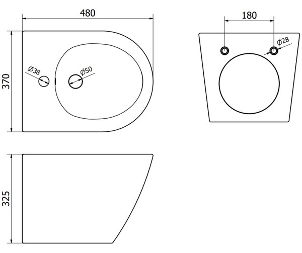 Mexen Lena bidet wiszący, biały - 35224800