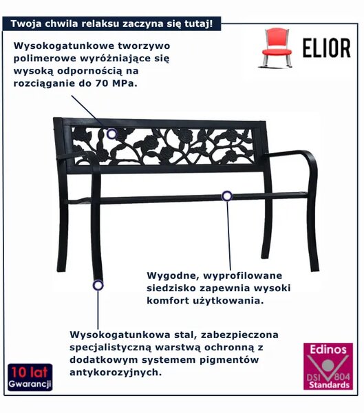 Ławka ogrodowa z okuciem w kwiaty Z6-B72