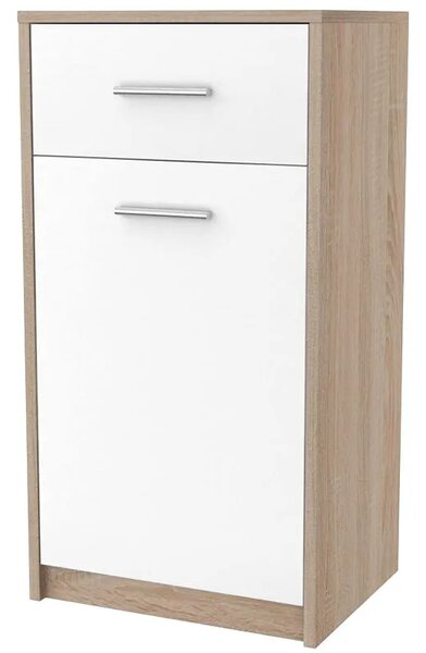 Wysoka komoda biała + sonoma S3-D01